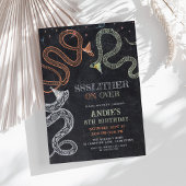 Invitation Snake Party Chalkboard Reptile Anniversaire