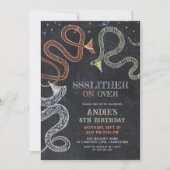 Invitation Snake Party Chalkboard Reptile Anniversaire (Devant)