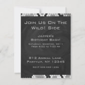 Invitation Snakeskin Gris, blanc et noir Monogramme (Dos)
