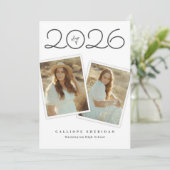 Invitation Snap Shots Minimal Graduation Announcement Card (Debout devant)