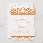 Invitation Snapdragon Coral & Ivory Mariage damassé Invitatio (Dos)