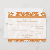 Invitation Snapdragon Coral & Ivy Mariage damassé RSVP (Dos)
