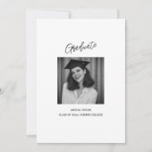 Invitation Snapshot Minimalist Script Graduation Black White (Devant)