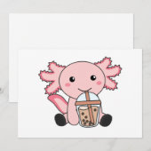 Invitation Snaxolotl Axolotl Amateurs de thé à bulles Animaux (Devant / Derrière)