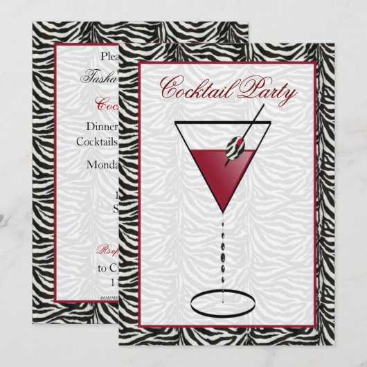 Invitation snazzy à une soirée cocktail (Devant / Derrière)
