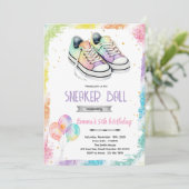 Invitation Sneaker ball girl party invite (Debout devant)