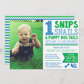 Invitation Snids, escargots & Tails Chien Chien Chien 1er ann (Devant / Derrière)