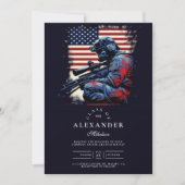 Invitation Sniper Soldier Drapeau Américain Diplôme (Devant)