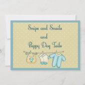 Invitation Snips Escargots Chien Chien Chien Tails Baby showe (Devant)
