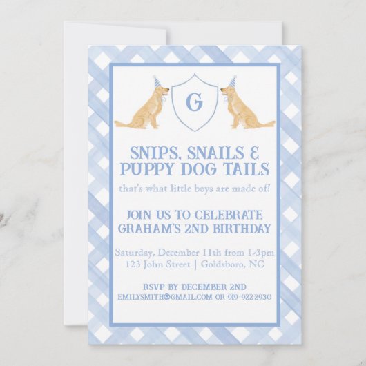 Invitation Snips, Escargots et Queues de Chien Chien Chien Ch (Devant)