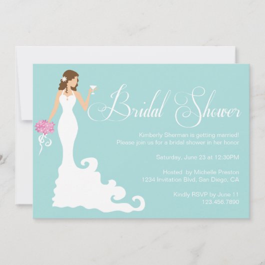 Invitation snob de Fête de la mariée de jeune (Devant)