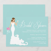 Invitation snob de Fête de la mariée de jeune (Devant / Derrière)