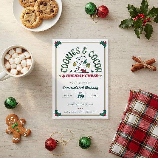 Invitation Snoopy | Cookies et cacao Anniversaire