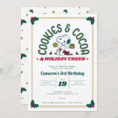 Invitation Snoopy | Cookies et cacao Anniversaire (Devant / Derrière)