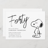 Invitation Snoopy d'arachides - 40e anniversaire (Devant / Derrière)