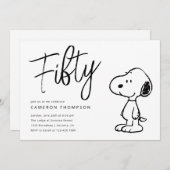 Invitation Snoopy d'arachides - 50e anniversaire (Devant / Derrière)