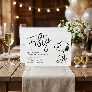 Invitation Snoopy d'arachides - 50e anniversaire