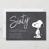 Invitation Snoopy d'arachides - Chalkboard 60e anniversaire (Devant)