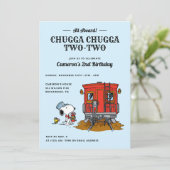 Invitation Snoopy d'arachides | Train 2ème fête d'anniversair (Debout devant)