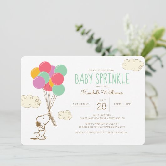 Invitation Snoopy et Ballons Bébé Sprinkel (Debout devant)