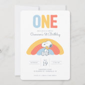 Invitation Snoopy & Woodstock Arc-en-ciel Anniversaire (Devant)