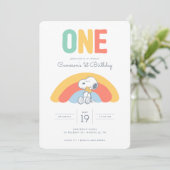 Invitation Snoopy & Woodstock Arc-en-ciel Anniversaire (Debout devant)