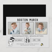 Invitation Snoopy & Woodstock Graduation avec 3 Photos (Devant / Derrière)