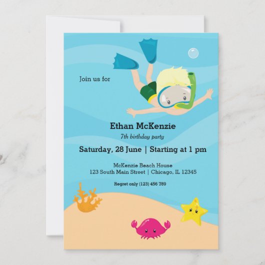 Invitation Snorkeling (Devant)