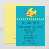 Invitation Snorkeling Fish Anniversaire de enfant Pool Party (Devant / Derrière)