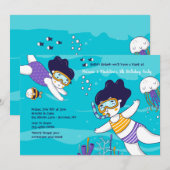 Invitation Snorkeling Twin Girls (Devant / Derrière)