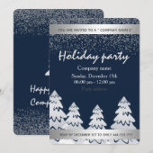Invitation Snow Christmas fêté arbre de Noël entreprise (Devant / Derrière)