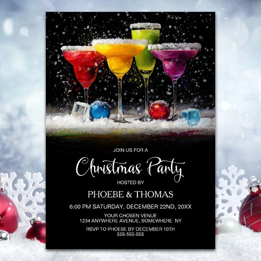 Invitation Snow Cocktails Christmas Party