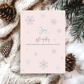 Invitation Snow In Love Modern Bow Pink Winter Bridal Shower