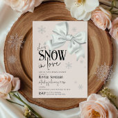 Invitation Snow In Love Modern Bow Pink Winter Bridal Shower
