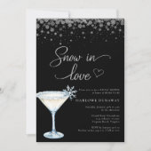 Invitation Snow in Love Modern Snowflake Bridal Shower  (Devant)
