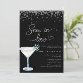 Invitation Snow in Love Modern Snowflake Bridal Shower  (Debout devant)