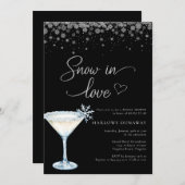 Invitation Snow in Love Modern Snowflake Bridal Shower  (Devant / Derrière)