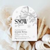 Invitation Snow In Love White Bow Baby Shower Winter Arch QR