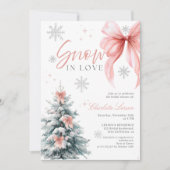 Invitation Snow in love Winter Wonderland Bow Bridal Shower (Devant)