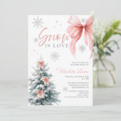 Invitation Snow in love Winter Wonderland Bow Bridal Shower (Debout devant)