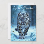 Invitation Snow léopard hiver majestueux prédateur aux yeux b (Devant)