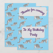 Invitation Snow Leopards Thank you Card (Devant / Derrière)