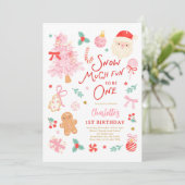Invitation Snow Much Fun To Be One Christmas 1st Birthday (Debout devant)