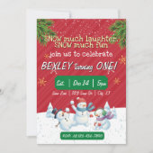 Invitation Snow much laughter Snow much Fun, 1st Birthday (Devant)