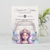 Invitation Snow princess rose fée magique hiver enchanté (Debout devant)