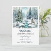 Invitation Snow Scene with Fox Winter Solstice Dinner (Debout devant)