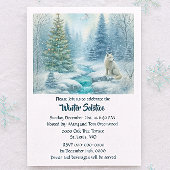 Invitation Snow Scene with Fox Winter Solstice Dinner