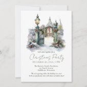 Invitation Snow Winter Scène Forêt Pin Aquarelle Noël (Devant)