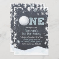 Snowball Winter Boy 1er premier anniversaire Invit