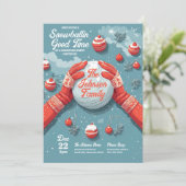 Invitation Snowballin' Fun Noël unique fête (Debout devant)